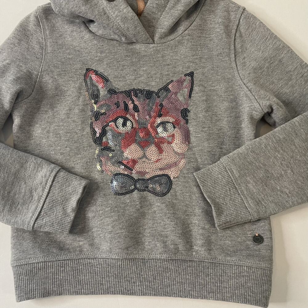 Eat Ants By Sanetta Soft Sequin Cat Hoodie Sweatshirt Size 3-4 98cm - Picture 3 of 10